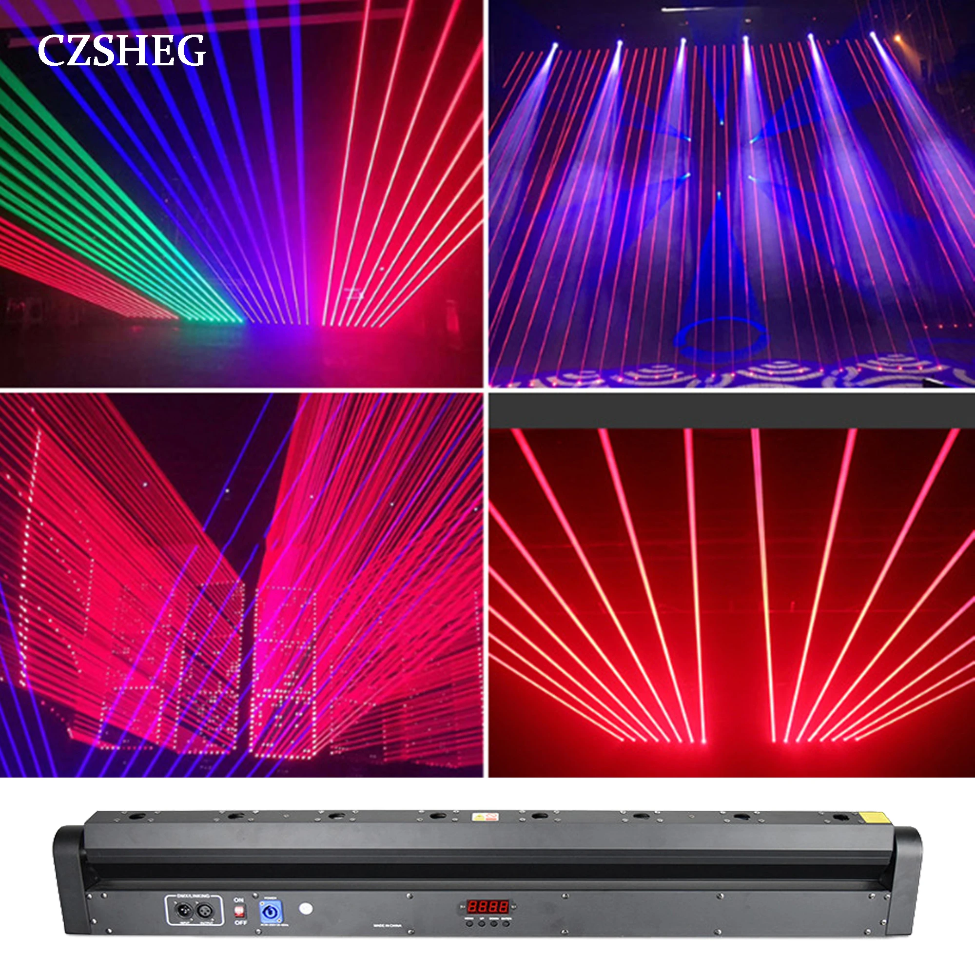 Bar Eight Eyes Slow Moving Head Laser Light Full Color RGB Color/Monochrome Beam Projector Dj Equipment Disco Ball