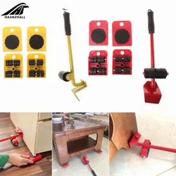 5Pcs Set di strumenti per sollevatore di trasporto di mobili professionali articoli pesanti Set di utensili a mano mobile dispositivo di movimento della barra della ruota