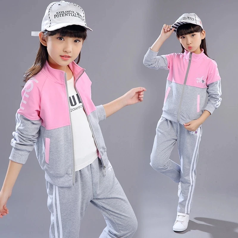 Girl Autumn Winter Sports Clothes Costume Outfit Suit Kids Tracksuit Clothing Set Kids Korean Sweater Tracks Teen Casual Sports