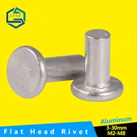 GB109 M2 M3 M4 M5 M6 M8 Remaches sólidos de aluminio Remache de cabeza plana de golpe AL