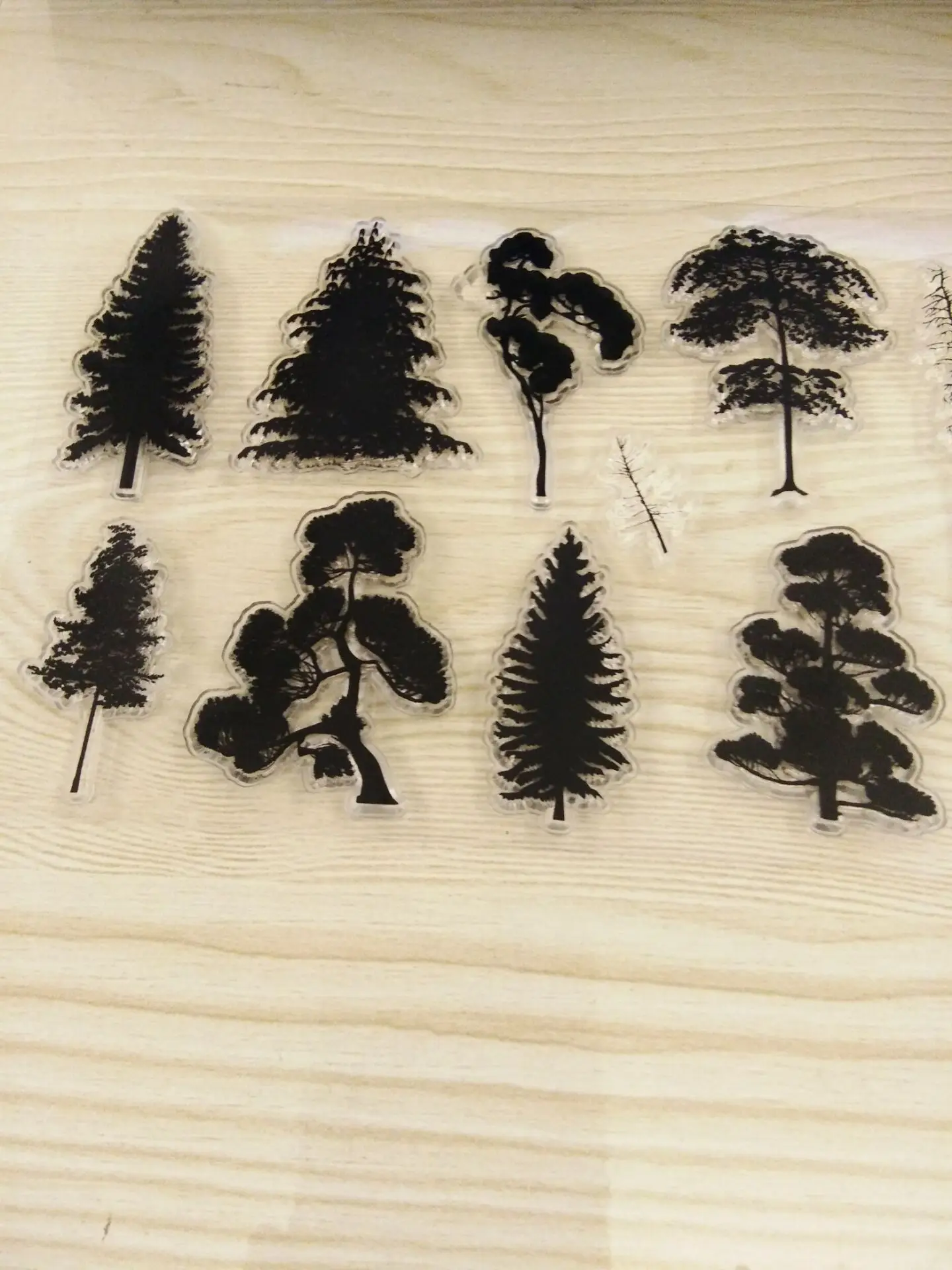 Pine Plant Forest Transparent Clear Stamps Scrapbook Card Album Paper Stamps for Diy Handmade Silicone Rubber Roller Stamps