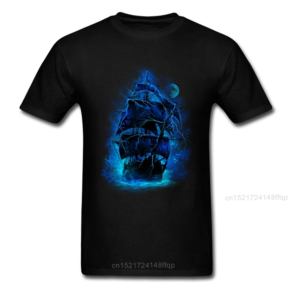 Pirate Storm T-shirt Ghost Ship T Shirt Print Men Tshirt Awesome Summer Clothes Cosplay Tops Cotton Tees 3D Cartoon Printed