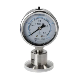 SS316 Diaphragm Pressure Gauge, Manometer Tri Clamp Body, Stainless Steel Body