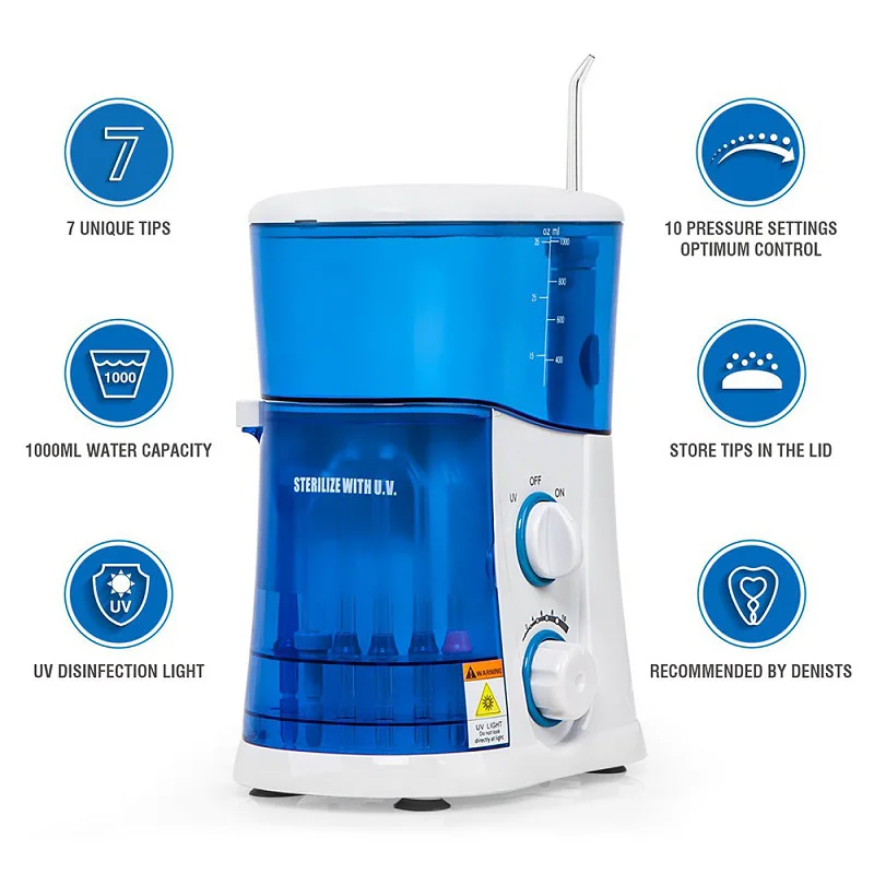 Water Flosser Dental Oral Irrigator Teeth Cleaner Pick Spa Tooth Care Clean With 7 Multifunctional Tips For Family