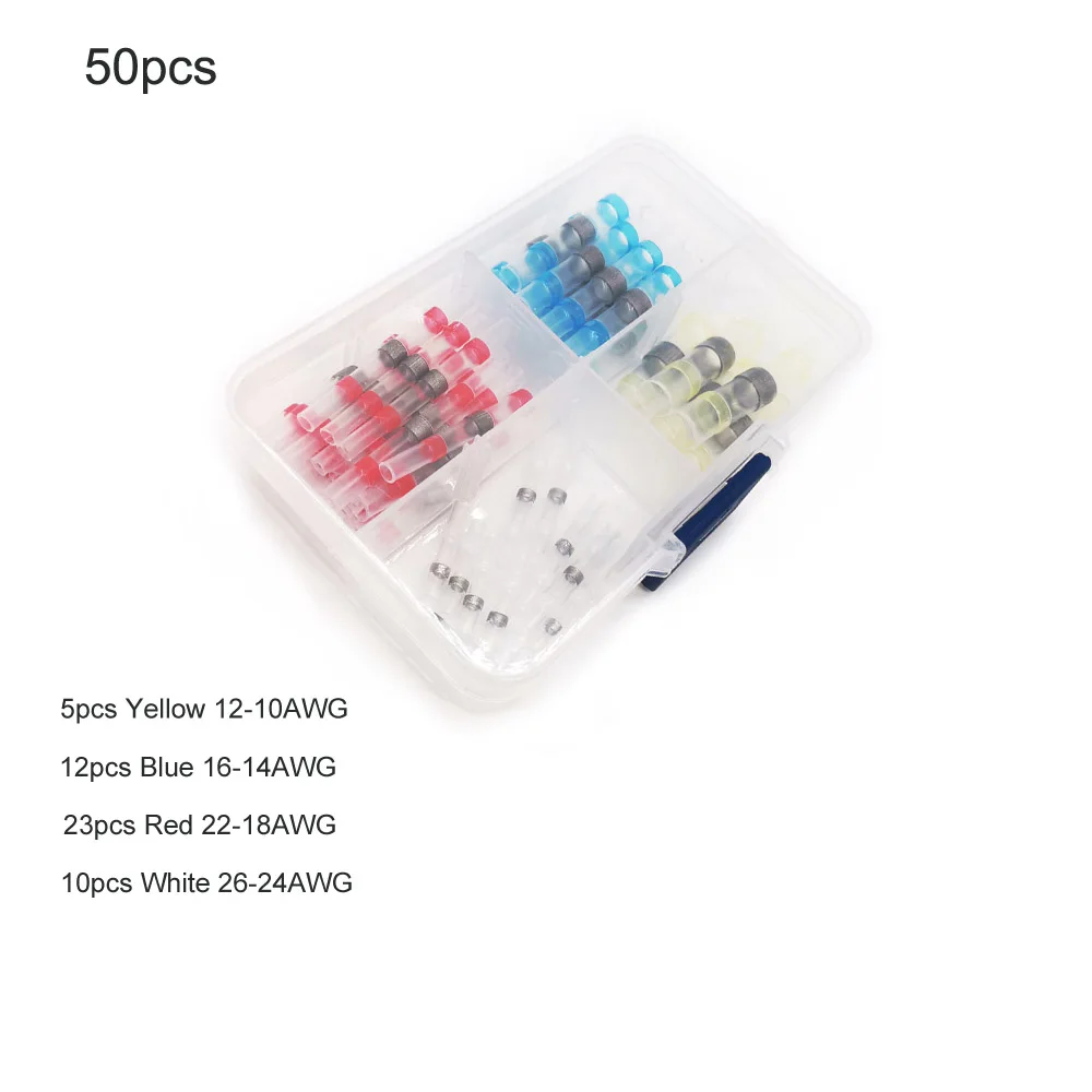 20/50/120pcs Wire Connectors Seal Sleeve Tube Heat Shrink Solder Waterproof for Car Motorcycle Home Cable Connect