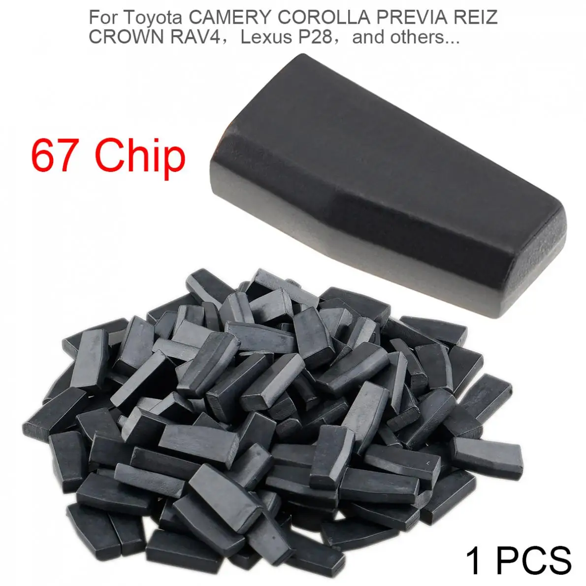 1 pieza en blanco 4D67 ID67 Chip de carbono transpondedor de llave de coche apto para Toyota y apto para COROLLA PREVIA CROWN RAV4 etc.
