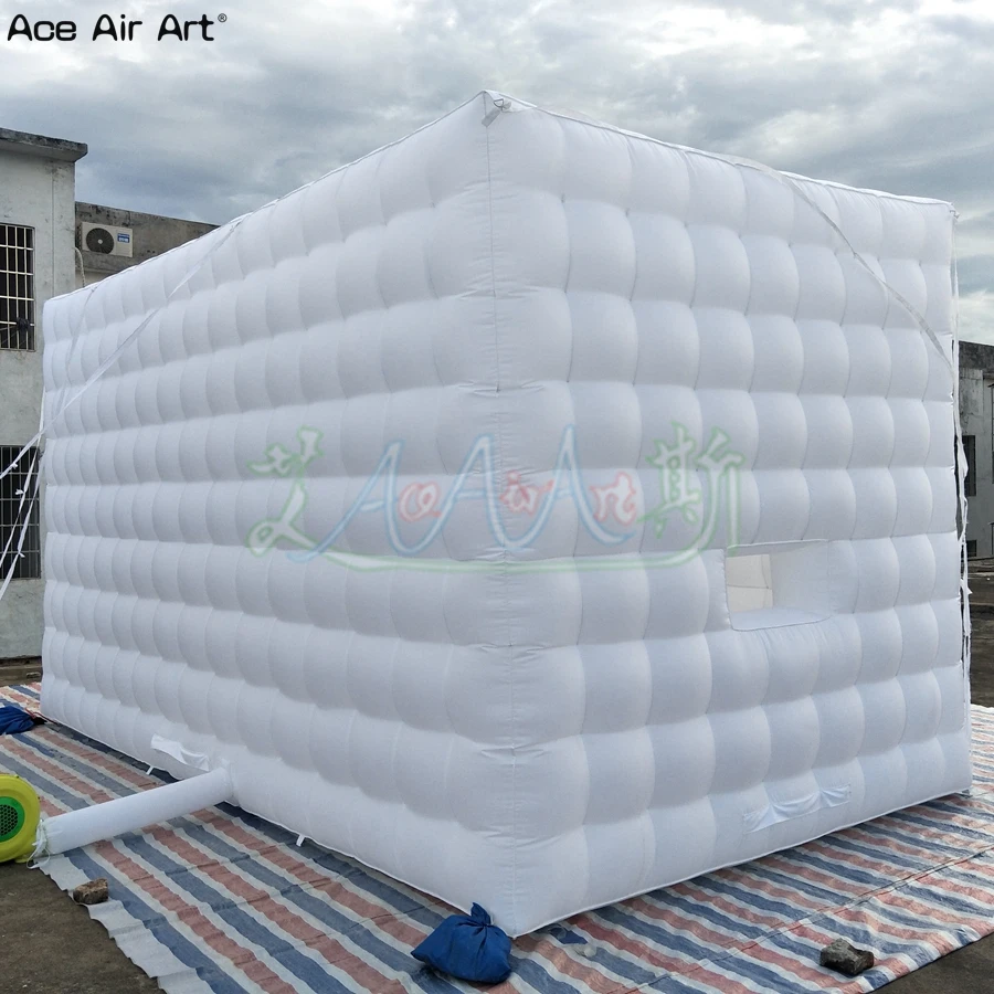 Grande tente cube carrée gonflable de haute qualité, structure cubique, salle rigourde fête, salons commerciaux, 4.8x2.7x2.7m, broderie personnalisée