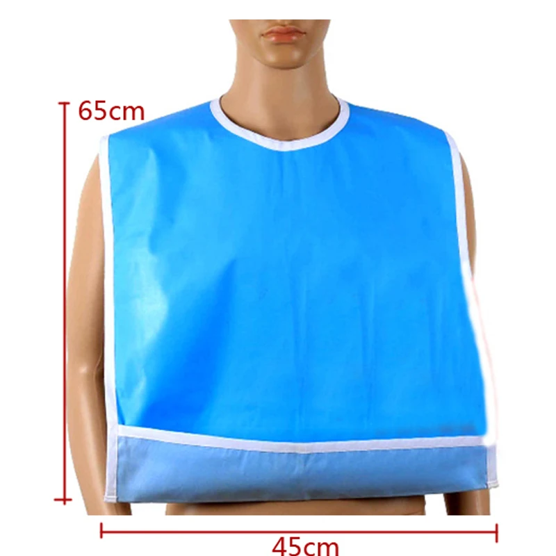 Adult Elderly Mealtime Bib Apron PVC Fabric Waterproof Anti-oil Reusable Alzheimer's Disease Brain Stalk Patient Dining Aid