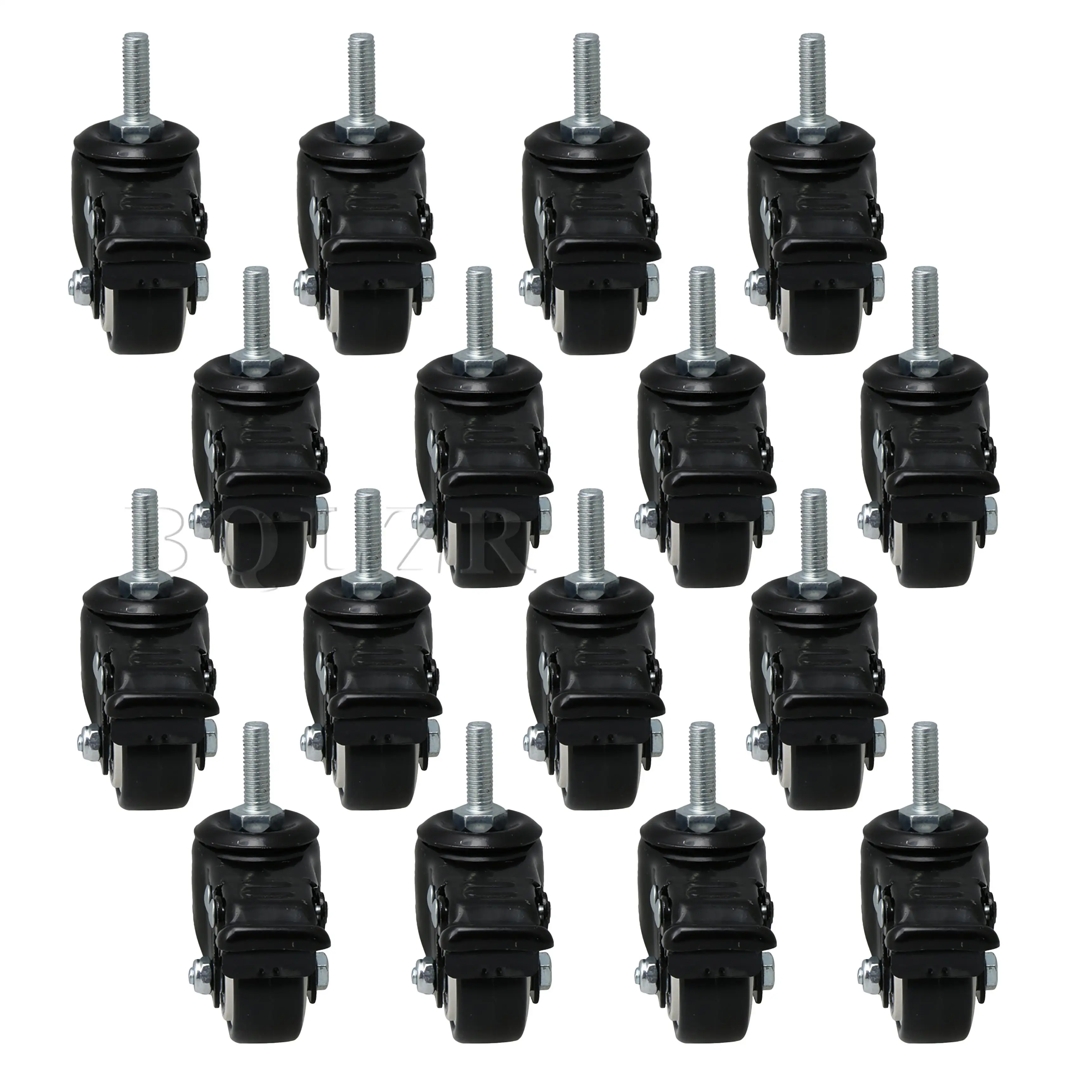 

BQLZR 16pcs M8 Top Plate Swivel Casters Replacement Accessories 1.5 Inch Black