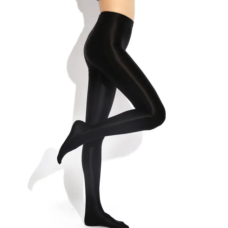 Sexy Women Oil Gloosy Shiny Full Pencil Pant Elastic Full Leggings Smooth Sexy Leggings High Waist GYM Pants Maid Tights