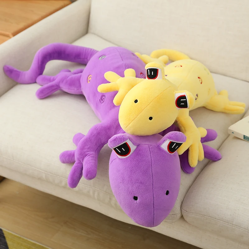 Gecko-juguete de felpa suave, Animal de camaleón, muñeca lagarto, almohada, cojín, Chico, regalo