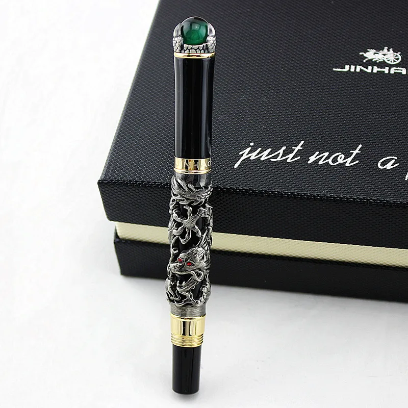 Jinhao Luxury Pen Dragon Fountain Pens High Quality Pluma Stylo Plume Caneta Tinteiro FuenteTitanium Dolma Kalem Tips