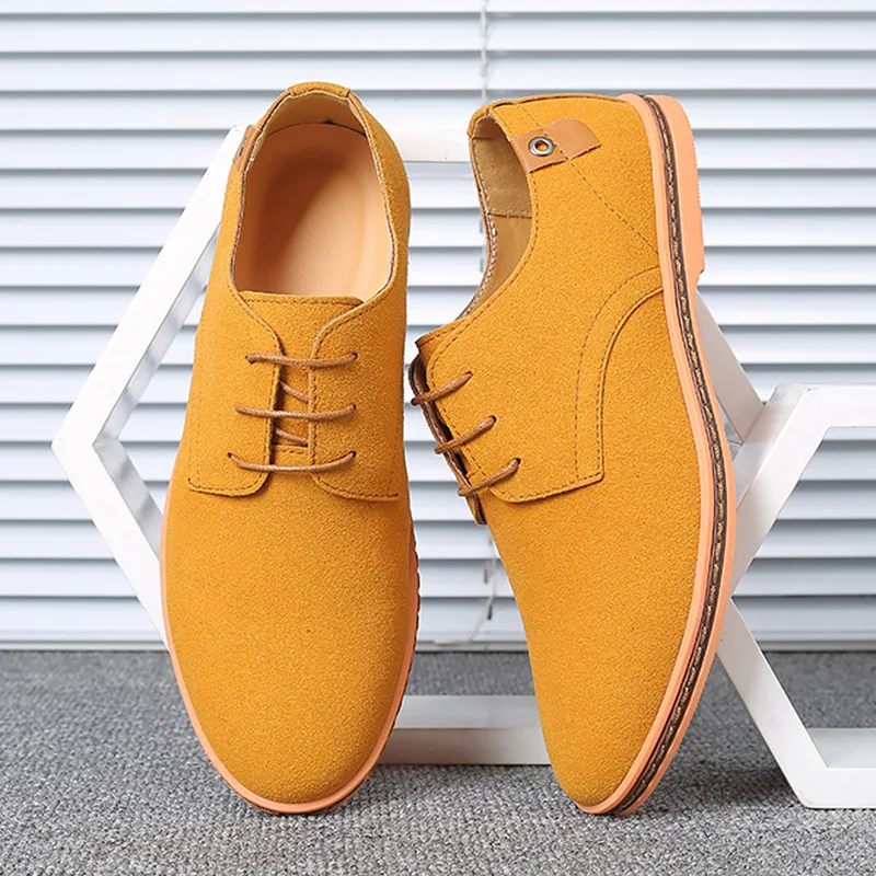 Top Quality Brown Oxford Shoes Men Derby Loafers Big Size 47 48 Casual Men Shoes Business Man Sneaker Yellow Dress Shoes Fashion