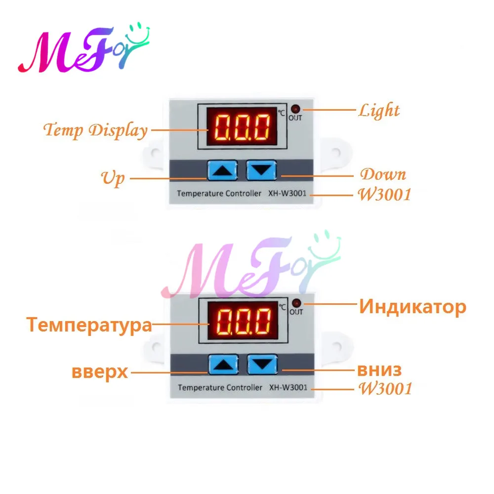 Цифровой регулятор температуры W3001, фотопереключатель термометра, новый терморегулятор 12/24/220 В