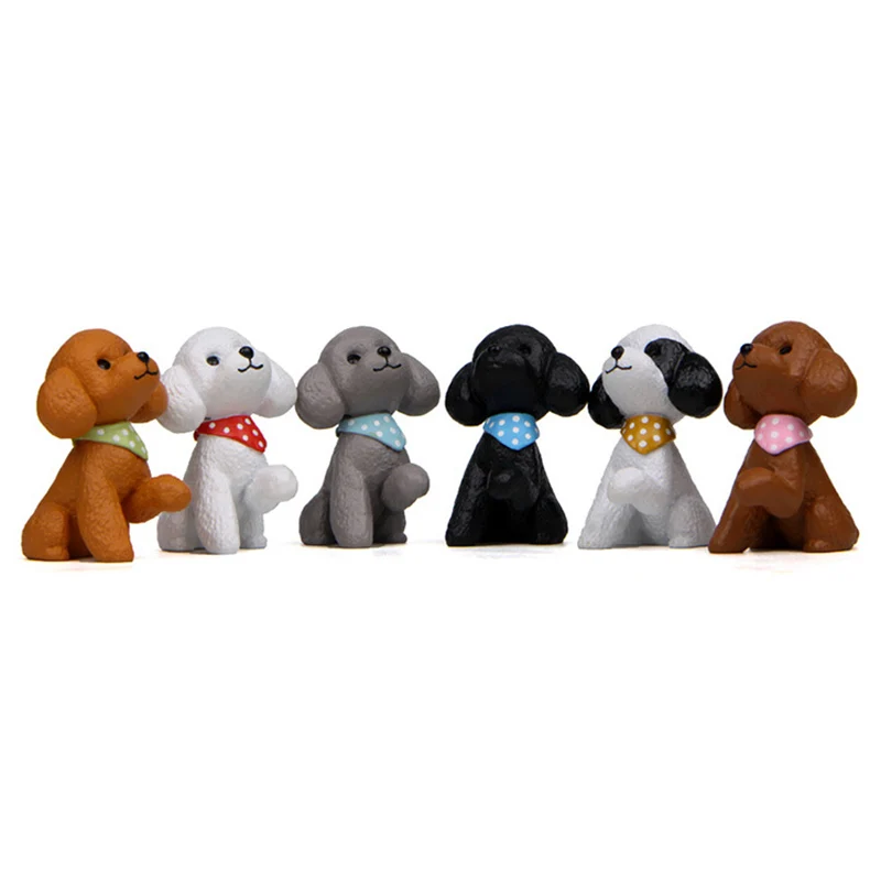 Figuras de caniche de dibujos animados para niños, modelos de perro mascota, juguetes, regalo de cumpleaños de Navidad, decoración del hogar, muñeca, regalos, 1Pc