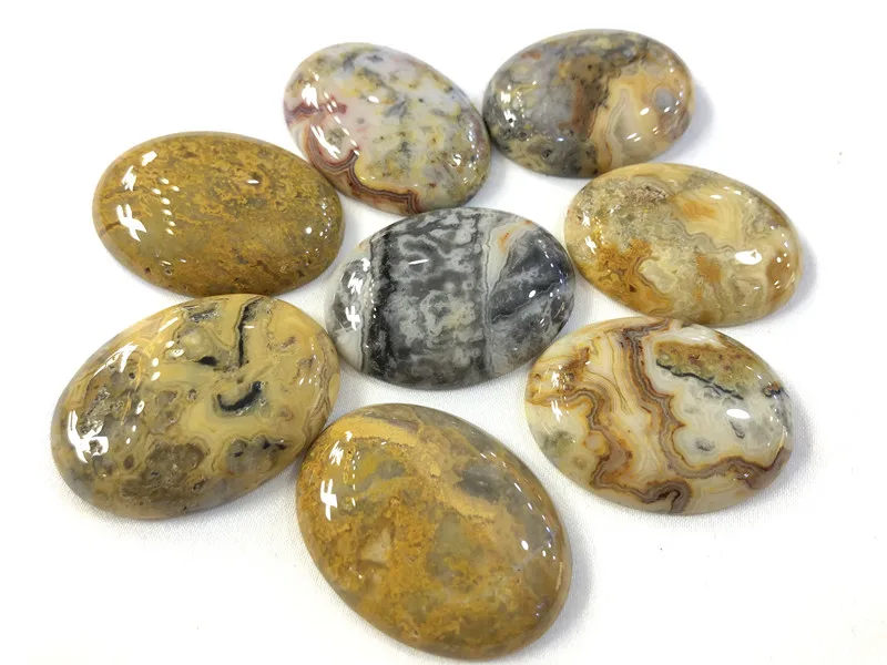 Natural Crazylace Agate CABS Precious Gemstone Cabochon Loose Bead 30*40mm Oval For Jewelry Making