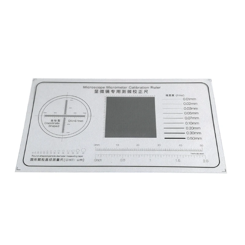 Microscope Micrometer Calibration Ruler Transparent Film PET Round-shaped Particle Diameter Measuring Tape Line Coordinate Shape