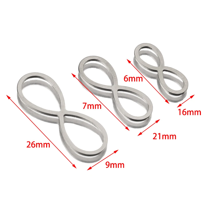 Stainless Steel Infinity Symbol Connectors Number 8 Shape Charm Resin Mold Link Diy Components For Jewelry Bracelet Making