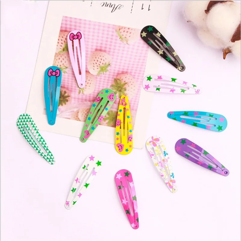 50Pcs/Lot Korean Style Girls Hair Accessories Cartoon Hairclip Candy Color Flower Hair Clip Barrette Cute Hair Clip for Kids