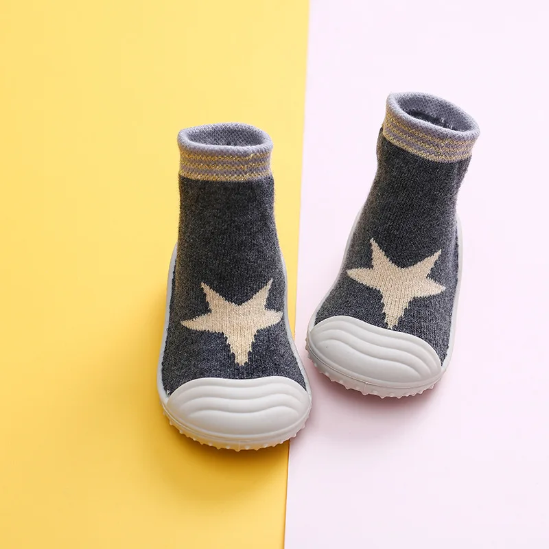 

New Towel Thickening Children's Floor Socks Baby Baby Toddler Shoes Rubber Sole Cartoon Tube Socks Autumn and Winter