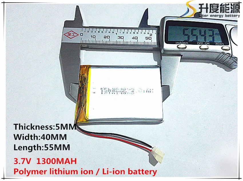 3,7 V 1300mAh 504055 polímero de litio li-po li-ion pilas recargables para Mp3 MP4 MP5 GPS móvil bluetooth