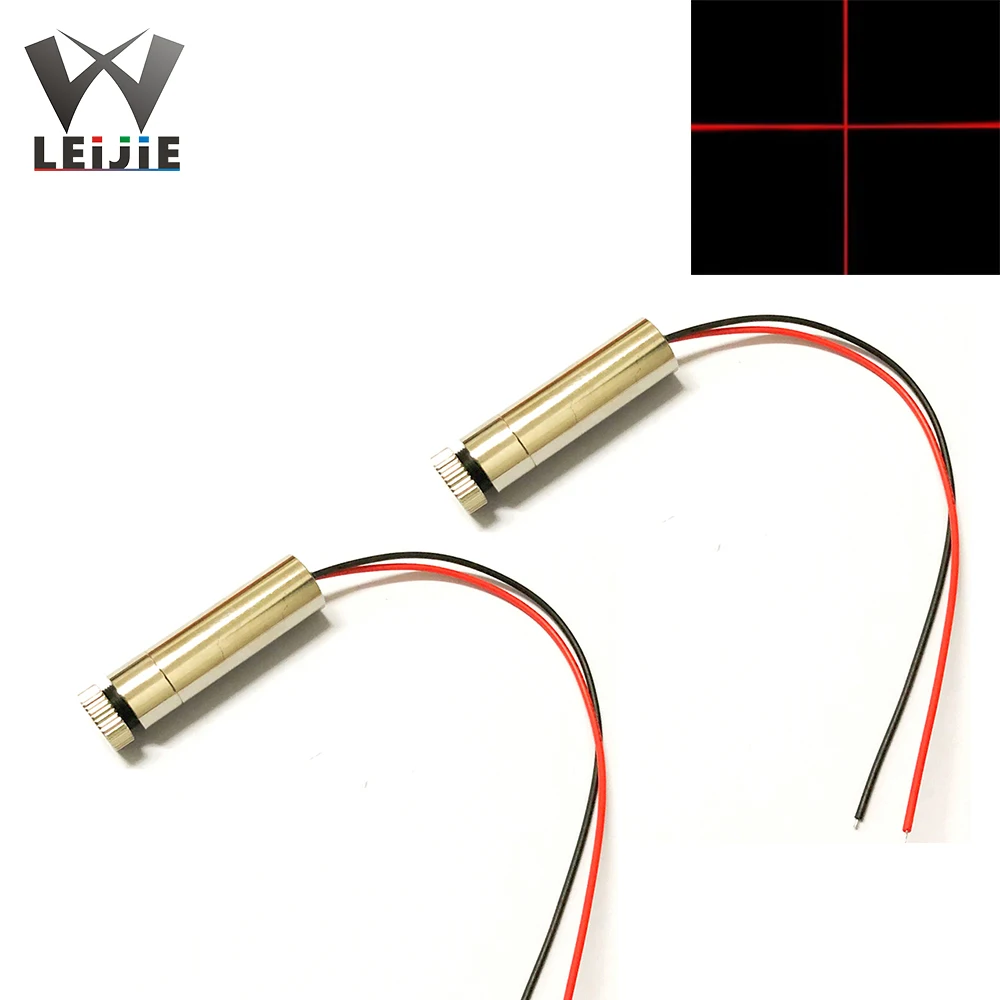 2pcs Cross 650nm 250mW  Adjustable Focusable High Power 12*45mm 3V-4.5V Red Laser Module Industrial 12mm LED LD light Module