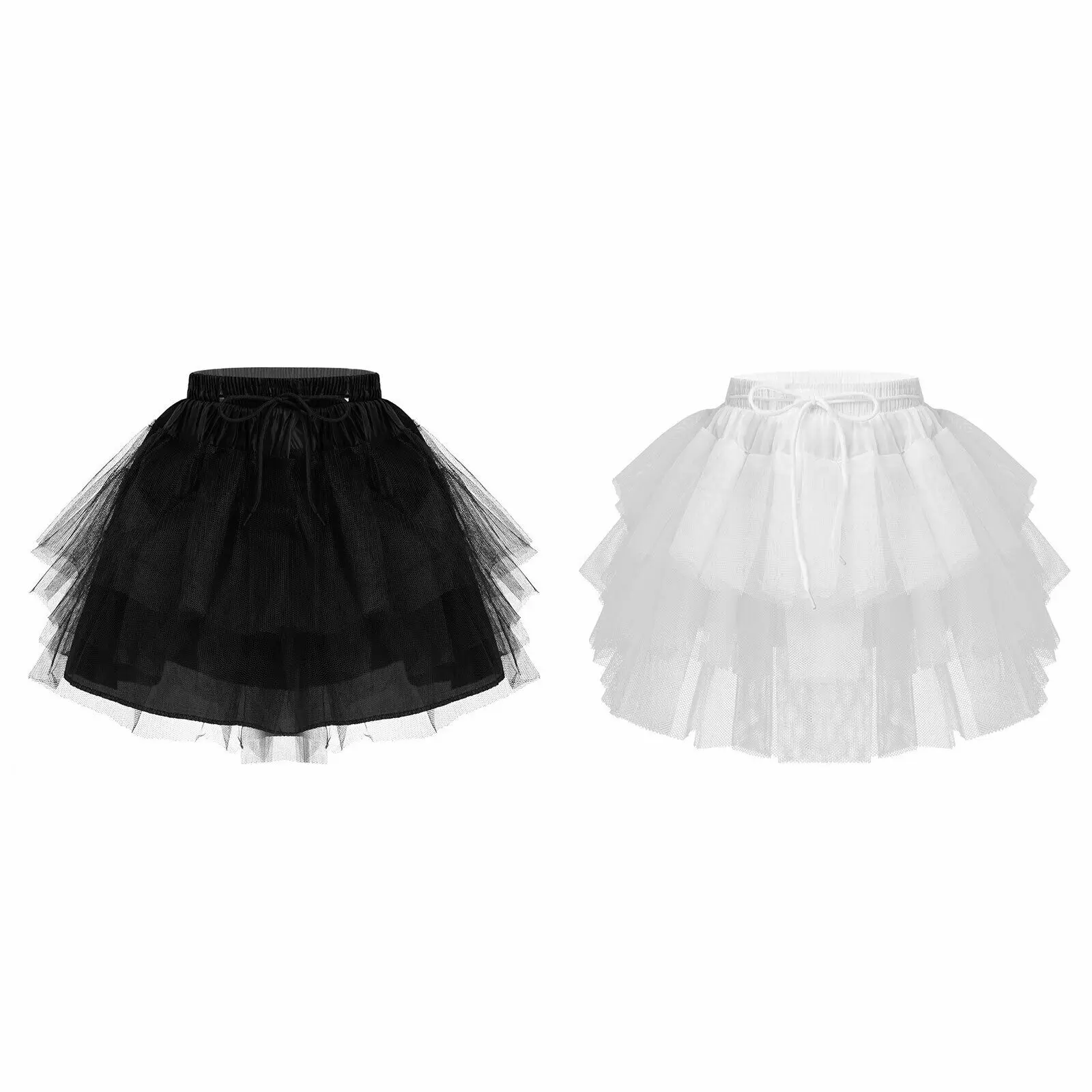 Girls 3 Layers Net Petticoat Underskirt Crinoline Slip for Flower Wedding Dress 2024