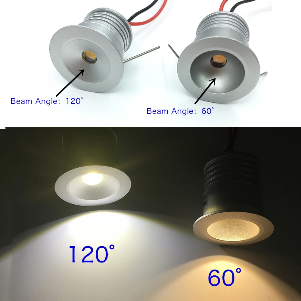 Mini Focos Led empotrados de 1W y 12V, foco empotrable de 25mm para techo, luz IP65 para interiores, pasillo, escalera, Gazebo, iluminación de cocina