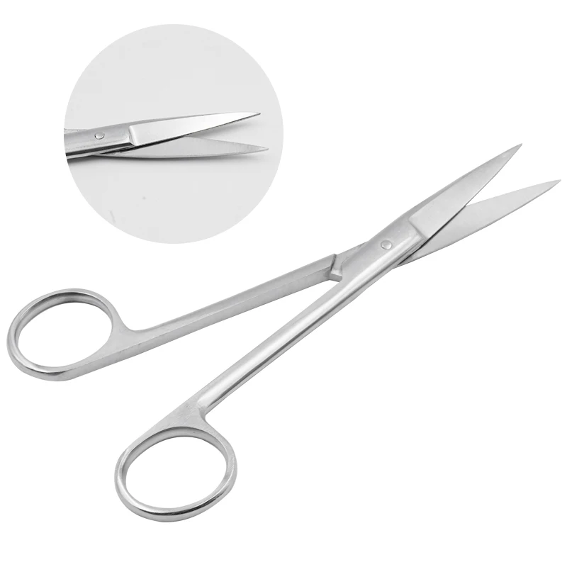 14cm/16cm/18cm Medical Stainless Steel Veterinary Surgical Scissors Straight Curved Tip Head Pet Animals Farming Tools