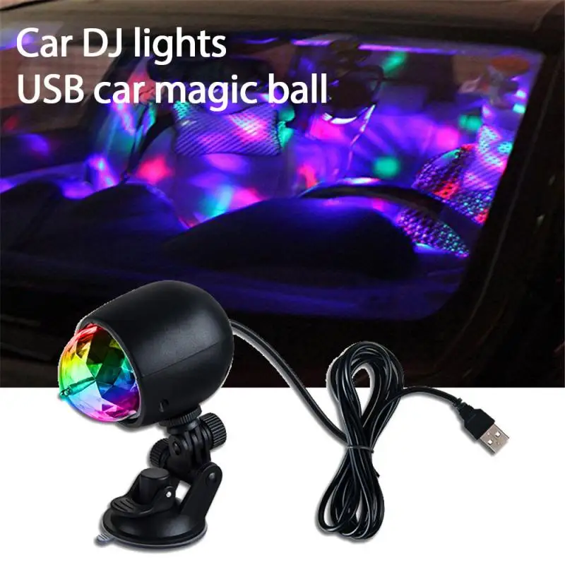 

Rotating USB Car Magic Disco Ball Party Lights Sound Activated RGB LED Stage Lights For Car Home KTV DJ Stage Lighting Effect