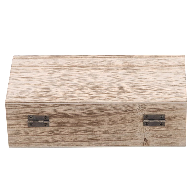 Home Storage Box Natural Wooden With Lid Golden Lock Postcard Organizer Handmade Craft Jewelry Case Wooden Box