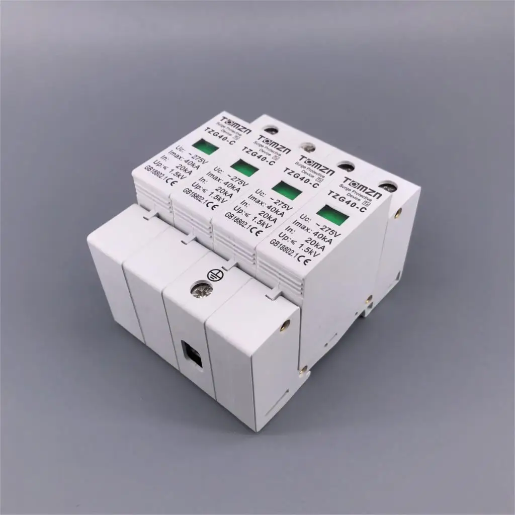 AC SPD 4P 20KA~40KA 275V House Surge Protector protection Protective Low-voltage Arrester Device