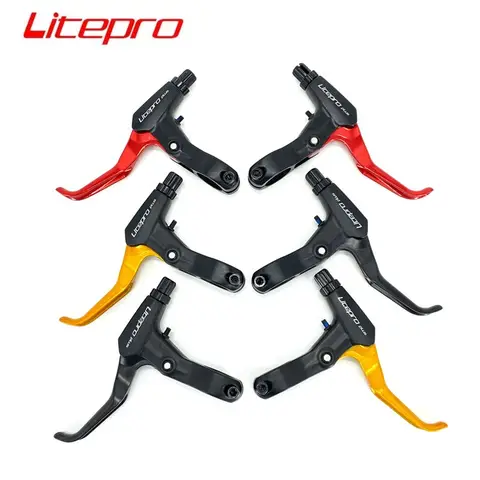 Litepro Mtb 접이식 자전거 V 브레이크 레버 초경량 핸들 바 22.2mm 캘리퍼스 디스크 브레이크 레버 150g 레드 골드 블랙