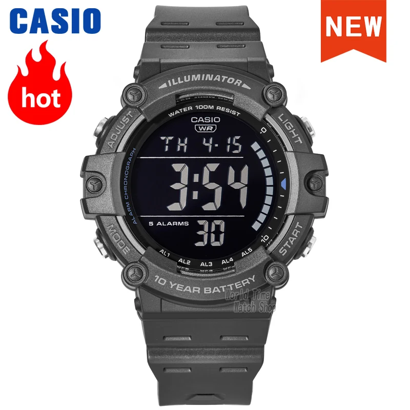 Casio watch men top set 100m Waterproof digital sport quartz Ten years of electricity military watch men relogio AE-1500WH-8B