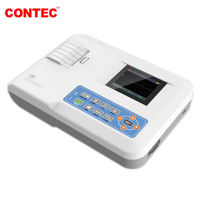 CONTEC VET Veterinary 1 Channel ECG EKG Machine 12 leads EKG Electrocardiograph Printer LCD ECG100G VET