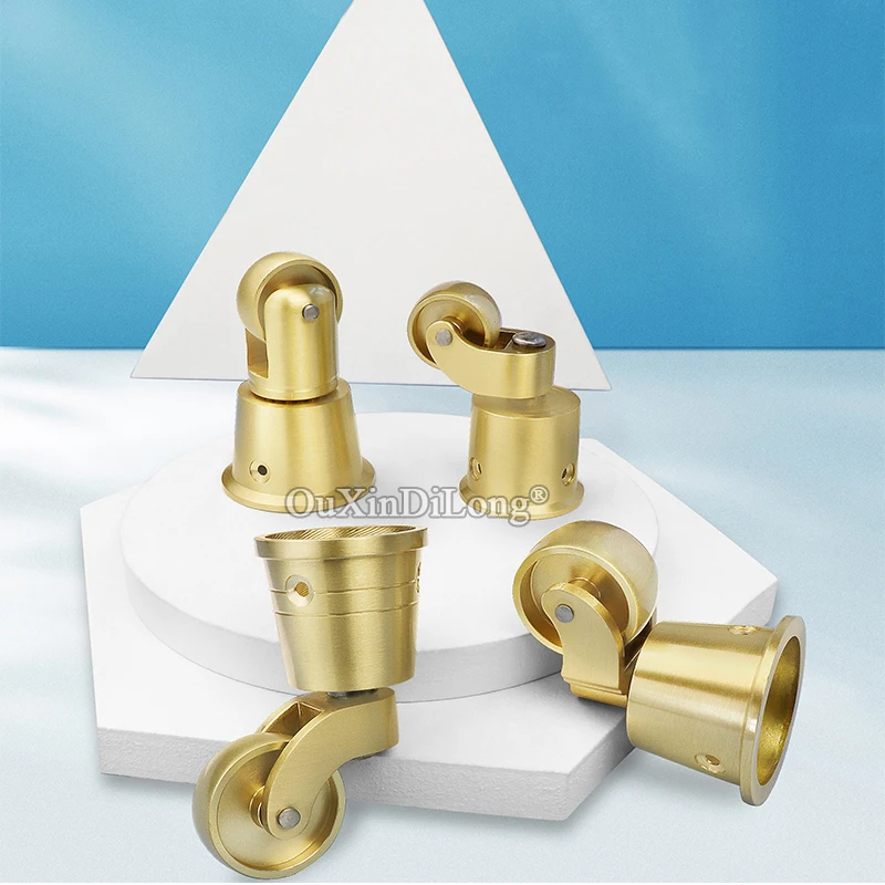 Brand New 4PCS European Solid Brass Furniture Casters Table Chair Sofa Bar Piano Universal Wheels 360° Swivel Furniture Rollers