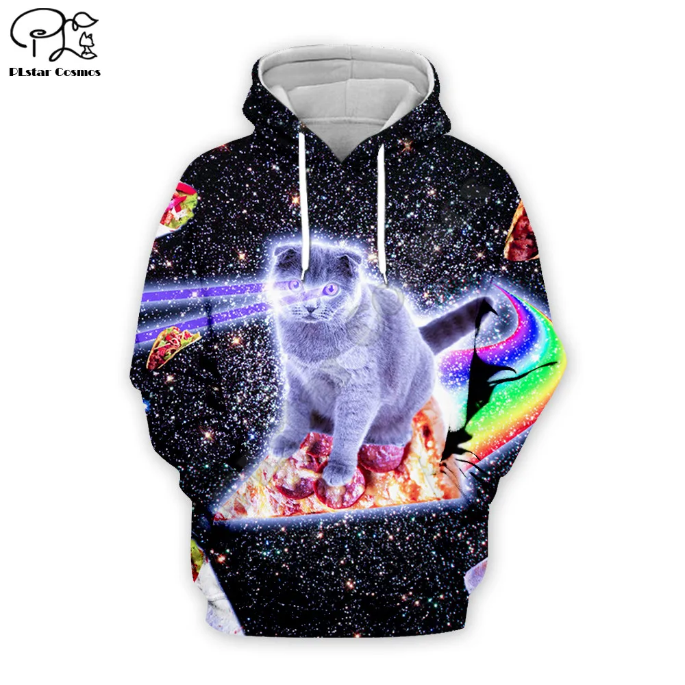 

PLstar Cosmos Lightning Pizza cats funny printed 3d hoodie sweatshirt women for men zip hoodies galaxy hoodies style-4