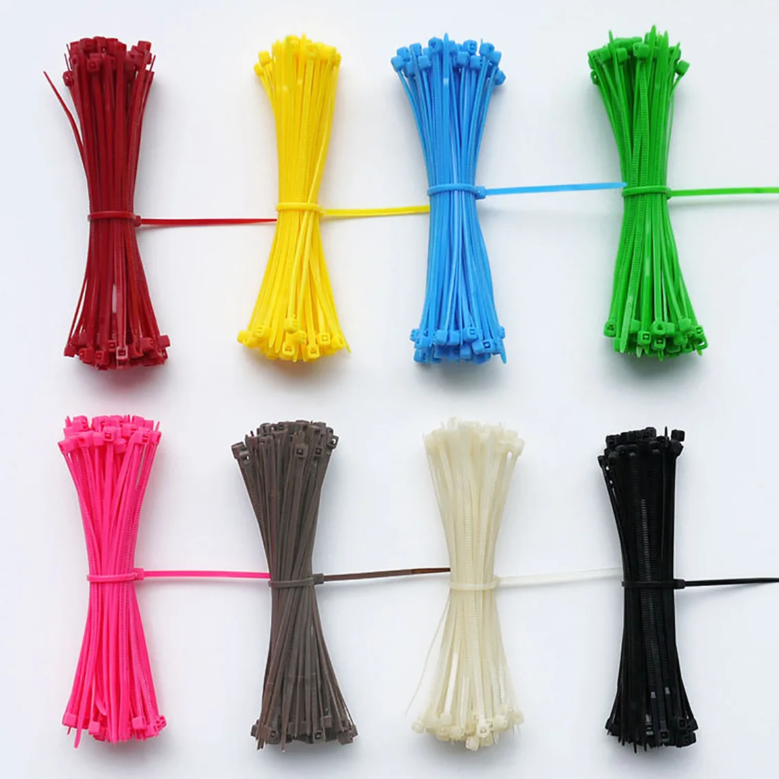 Atadura de cables de nailon de Color, 3x100mm, de plástico, autoblocante, 30 Uds.