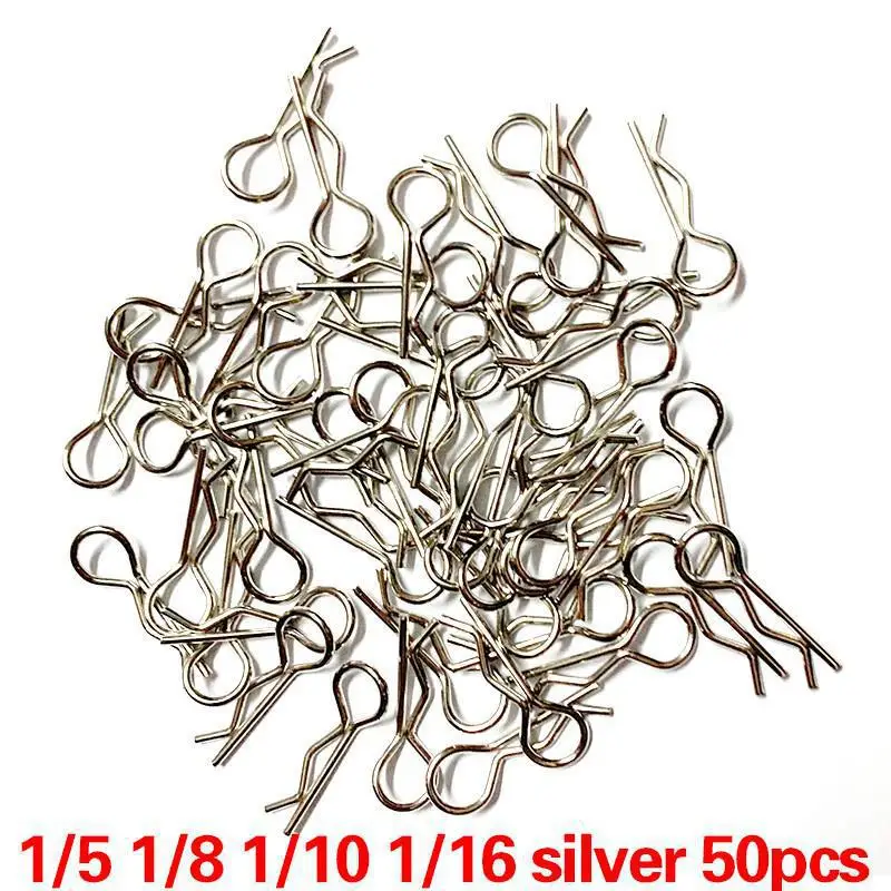 50 Pcs 1/8 1/10 1/16 RC Car Body Shell R Clips Bodyshell Pin Suitable for HSP HPI Redcat Trax trx4 body Shell Buggy Truggy