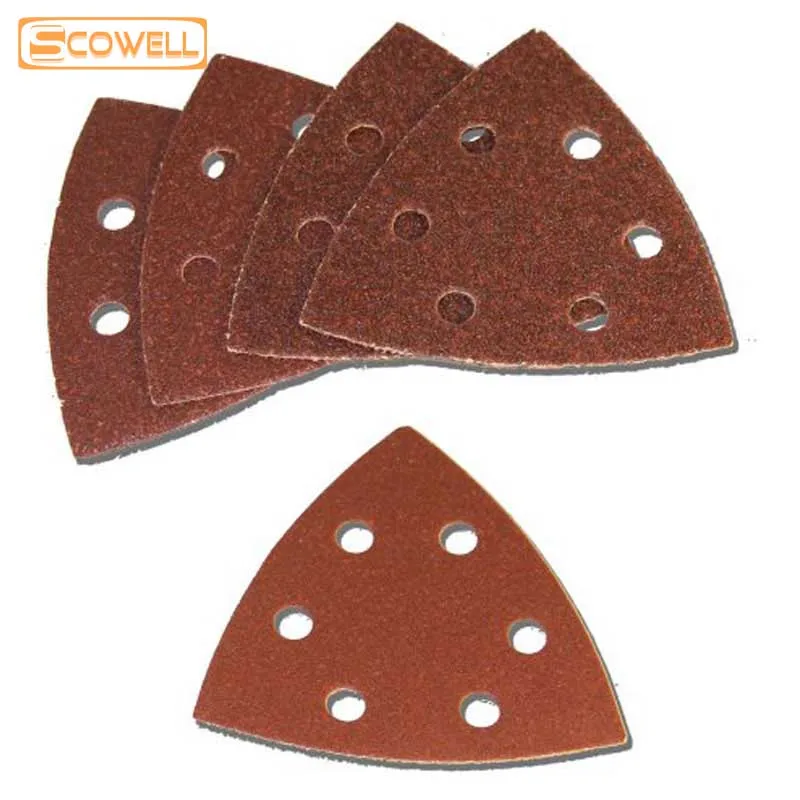 25PCS Hook Loop Triangular Sanding Paper Fits For Polishing Tools Grits P60 P80 P100 P120 P240 P320 Each 5 Pieces