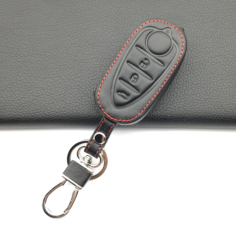 High Quality 100% Genuine Leather Car key cover Skin case For Alfa Romeo Mito Giulietta 159 GTA 3 Buttons Remote Protect Shell