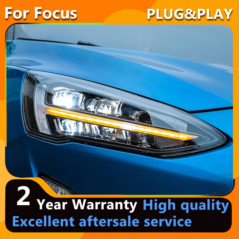 

YCYON For Ford Focus 2019-2022 Headlights ALL LED DRL Head Lamps Dynamic Turn Signal Lights Bi Xenon Lens Auto Accessories
