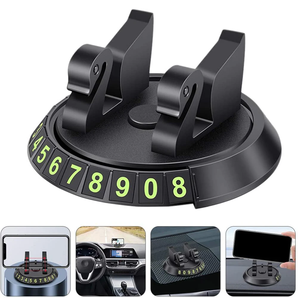 

Car Temporary Parking Card Rotation Phone Number Card Plate Hidden Switch GPS Navigation Bracket Car Accessories