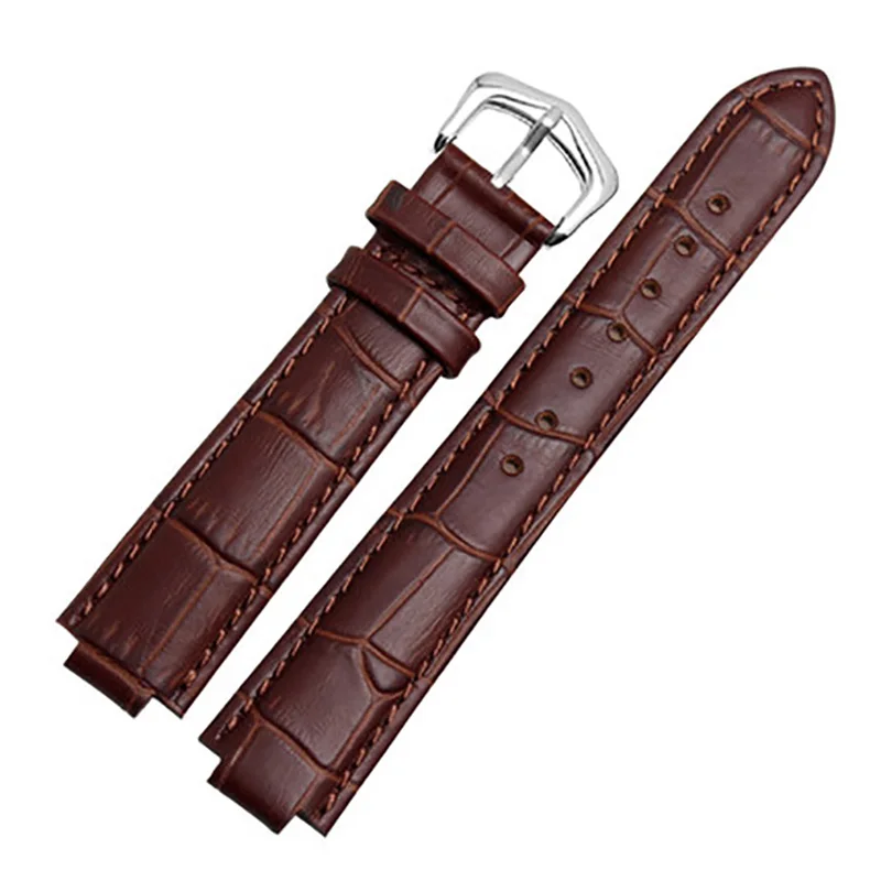 Genuine Leather Watch Strap for Cartier Blue Balloon Men Women CONVEX Watchband Pin or Butterfly Buckle Black Red 16 18 20 22mm