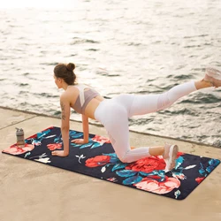 Flower Printing Suede Yoga Mat 6MM Thick Eco-friendly Slip-resistant Hot Yoga Best Yoga Mat SBS Pilates Mats Fitness Mattress