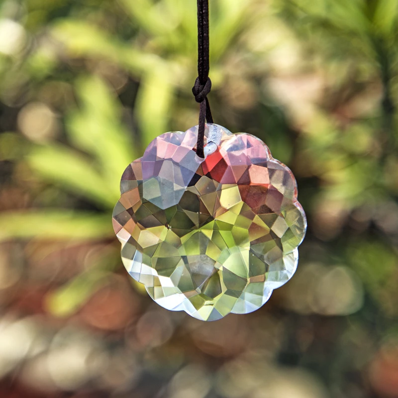 H&D 45mm Crystal Mandala Prism Suncatcher for Windows,Outdoor Indoor Hanging Ornament,Rainbow Maker Gift for Mom,Grandma,Friends