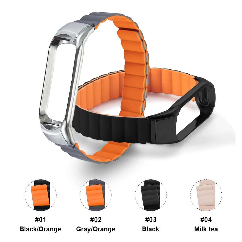 

Magnetic Strap For Xiaomi Mi Band 6 5 Strap Smartwatch wristband belt Magnetic Replacement bracelet For Xiaomi Band 3 4 Wrist