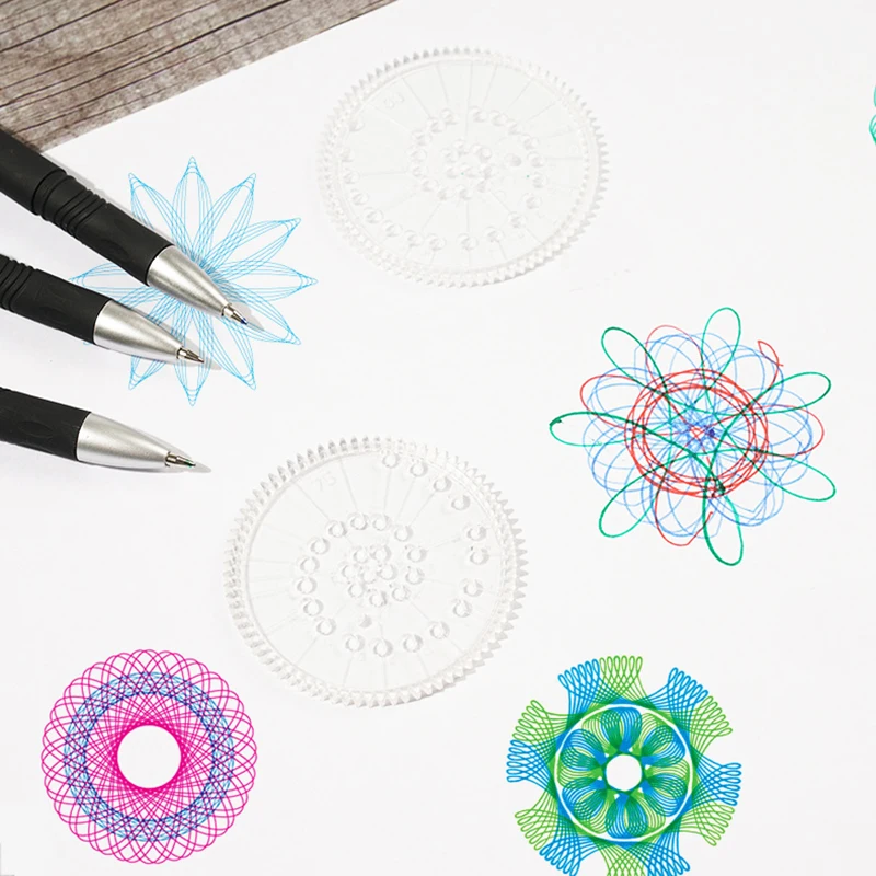 Spirograph Drawing toys Ruler set Interlocking Gears Wheels Puzzle Geometric Drafting Tools Accessories Creative Education