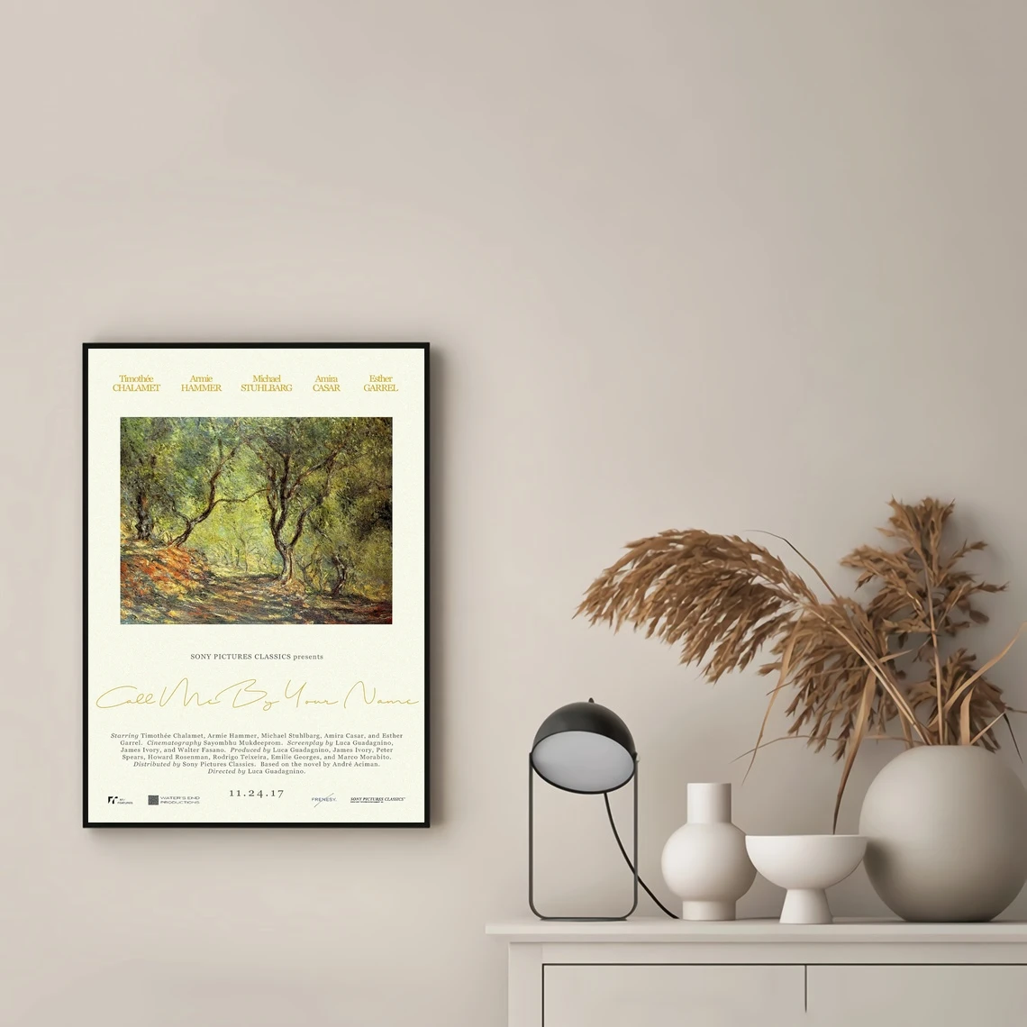 اتصل بي باسمك ملصق الفيلم الكلاسيكي الشعبي قماش المشارك طلاء جدران ديكور المنزل (بدون إطار)