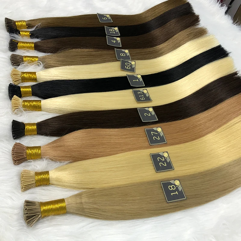 Russian Virgin Hair 18-24 Inch 1g/strand Real Pre Bonded Fusion I Tip Human Hair Extensions Natural Italian Keratin Capsule Hair